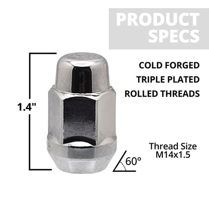 14x1.5 Passenger Car 3/4" Hex Lug Nuts