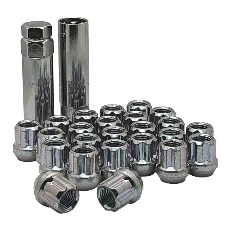 14x2 Open Spline Lug Nuts - Zinc / 24 Lug Kit