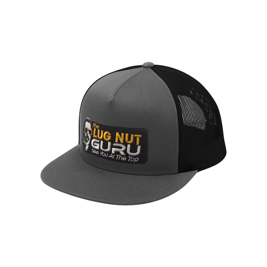 Flat Bill Mesh Snapback Hat - Graphite/Black