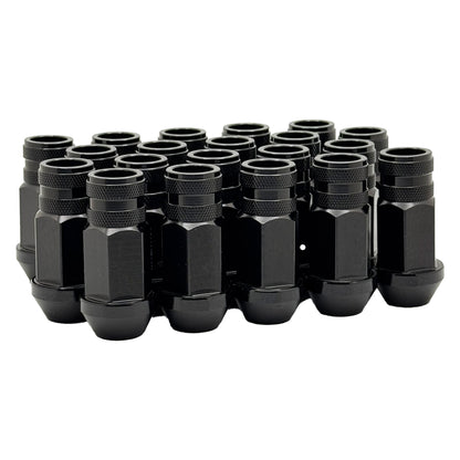 12x1.25 7075 T6 Aluminum Open End Racing Lugs 2.05" Tall - Black