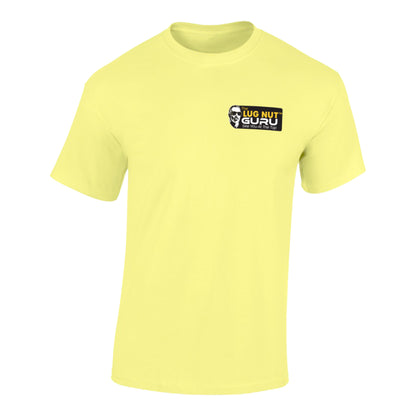 Lug Nut Guru T-Shirt - Fast Lane Yellow